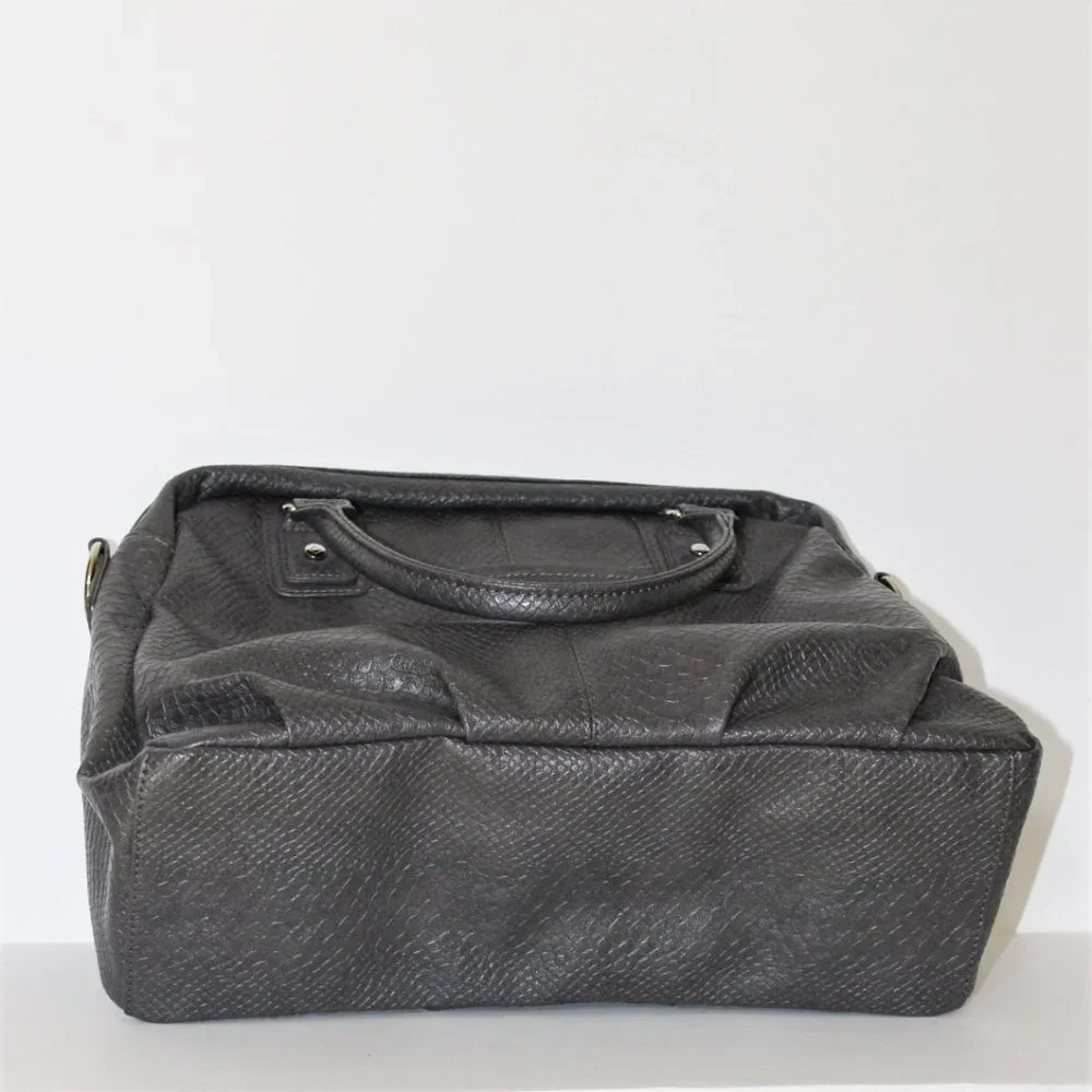Jewel by Thirty-One NWOT Gray Reptile Embossed PU Satchel - Picture 4 of 10